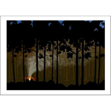 Forest Bonfire Card