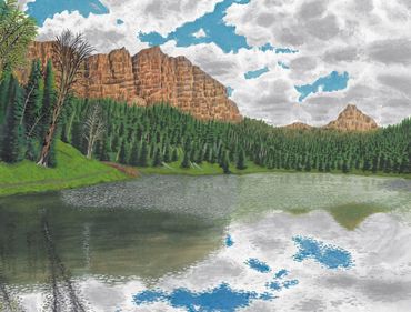 Wind River Lake Print
(from a tempera painting)