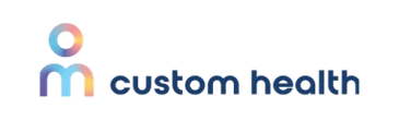 Logo featuring a person icon and text 'customhealth'.