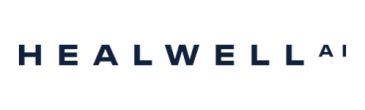Logo with text 'HEALWELL AI' in dark blue.