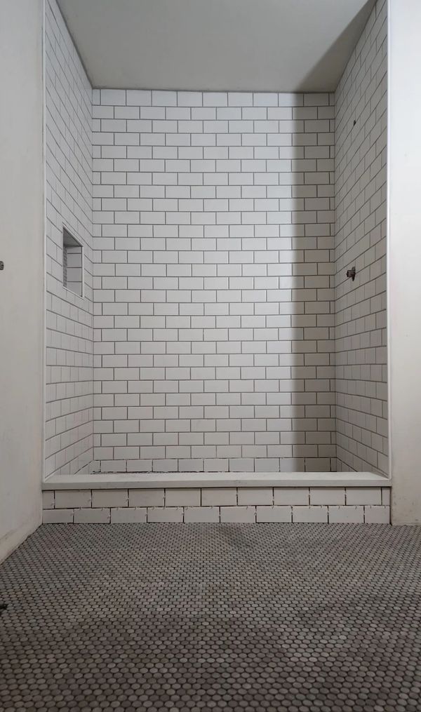 Custom shower pan installation 