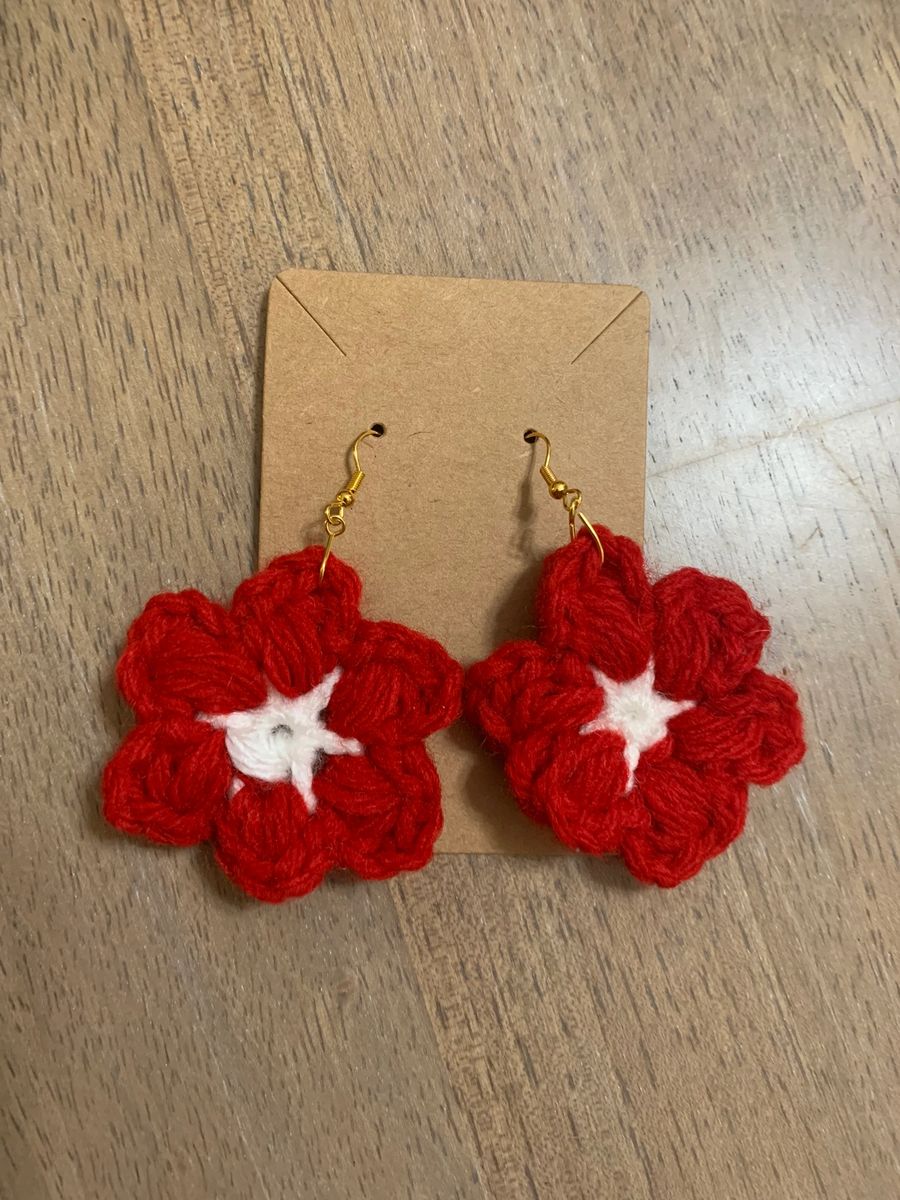 Juicy Red Flower Earrings