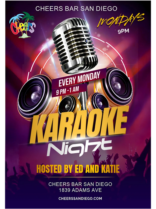 Cheers Bar San Diego Karaoke Night Hosted by Ed and Katie
