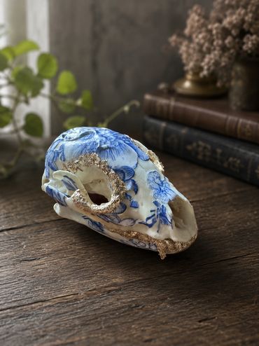 Gilded: raccoon skull