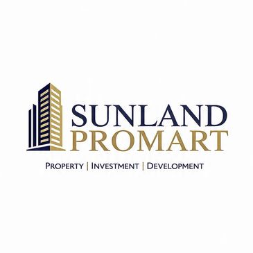 Logo of Sunland Promart with building design.