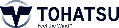 Logo of Tohatsu with a stylized emblem and slogan.