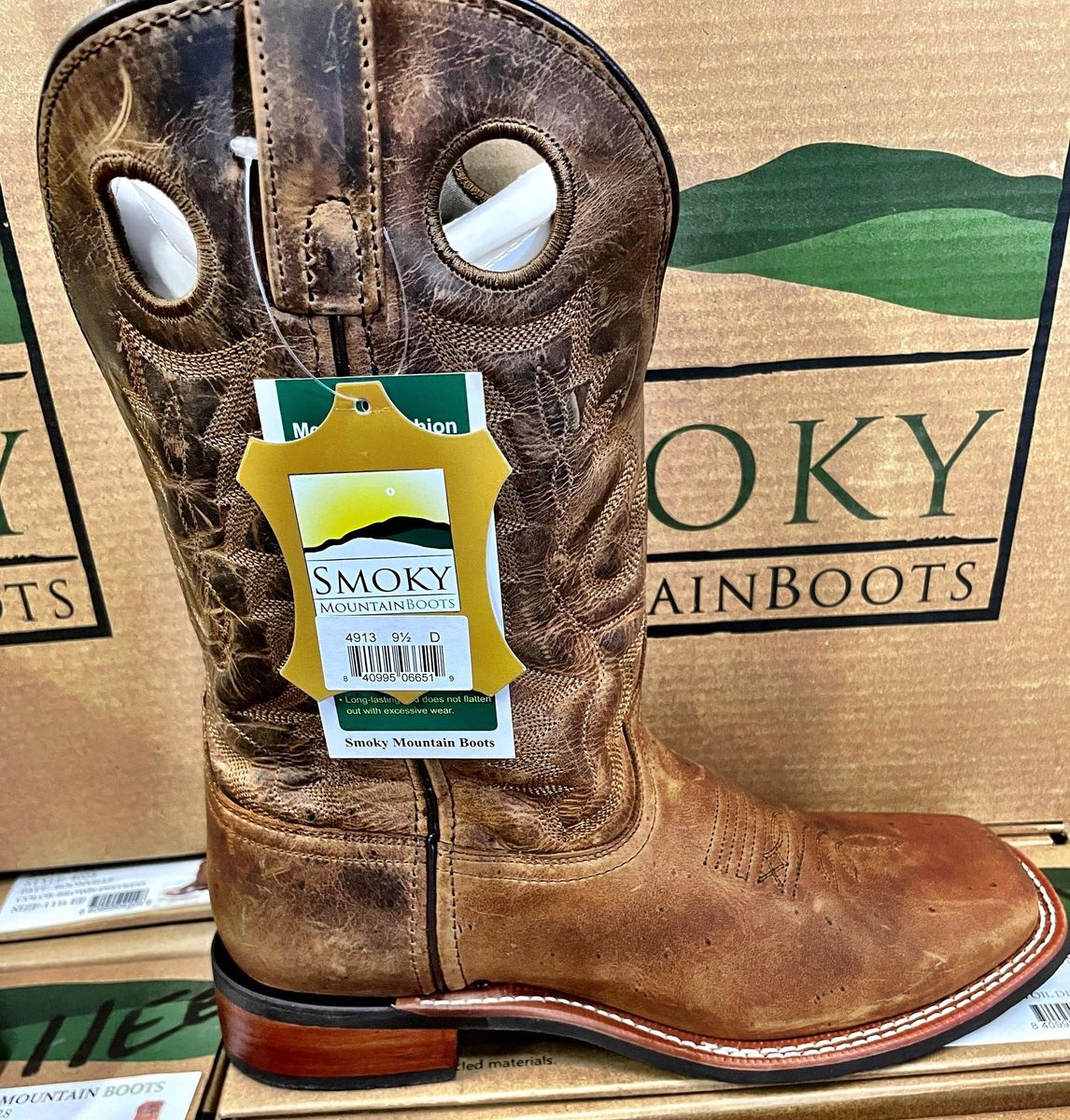 4913 Men's Smoky Mountain Duke Square Toe Cowboy Boots