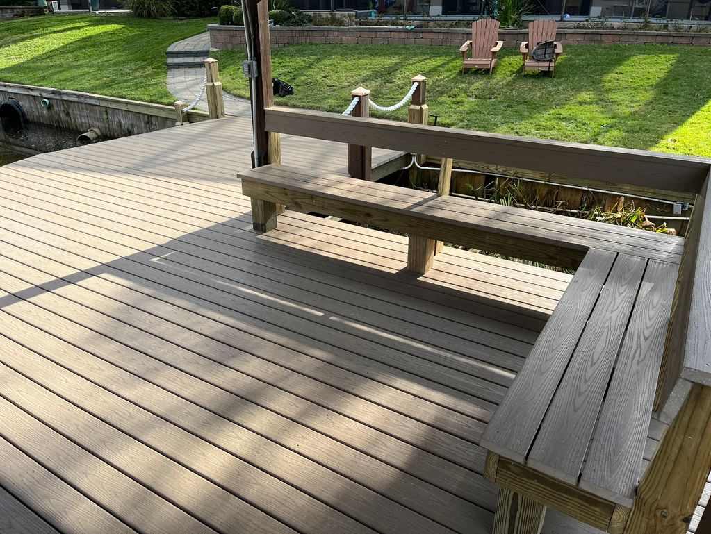 L shape bench
