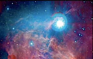 Supernova white with a blue rim.