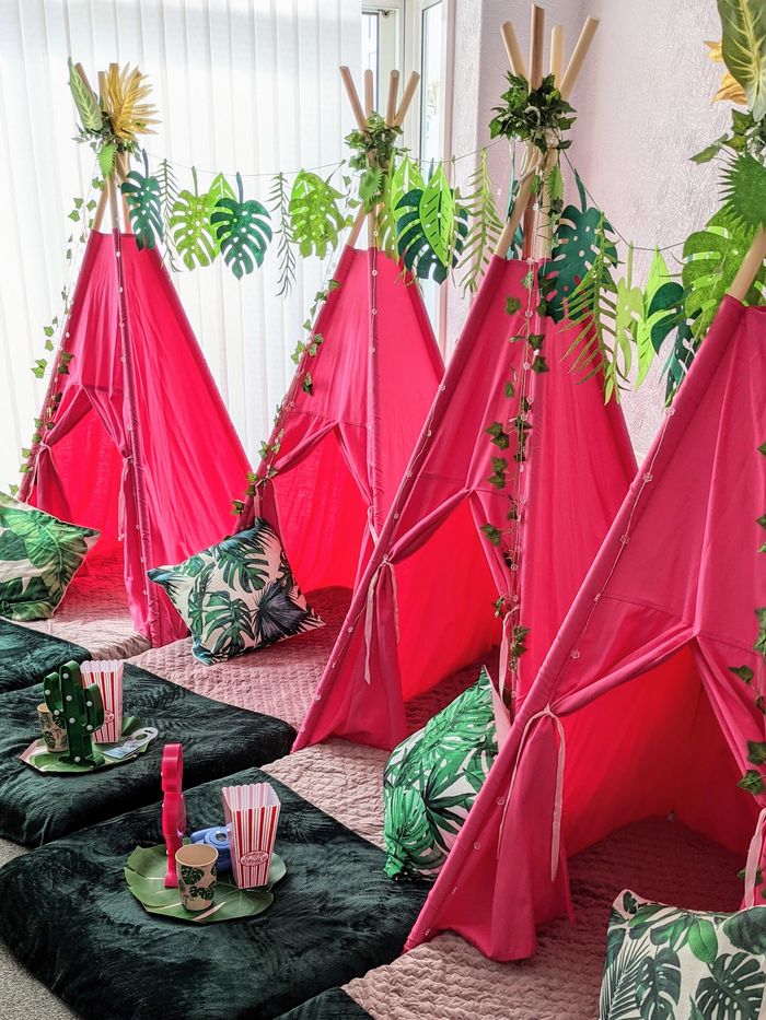 Pink teepees, tropical blush, sleepover