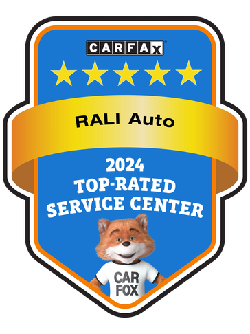 2024 Carfax top-rated service center badge for RALI Auto.