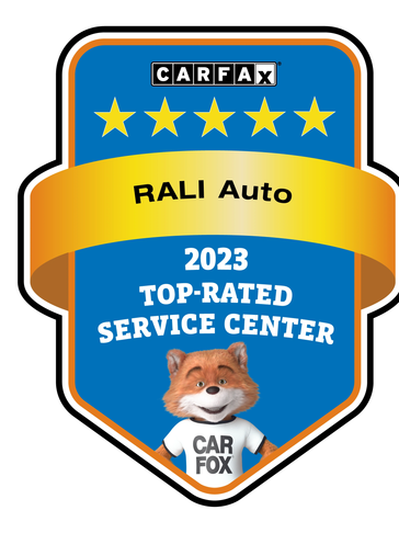 2023 Top-Rated Service Center Carfax badge for RALI Auto.