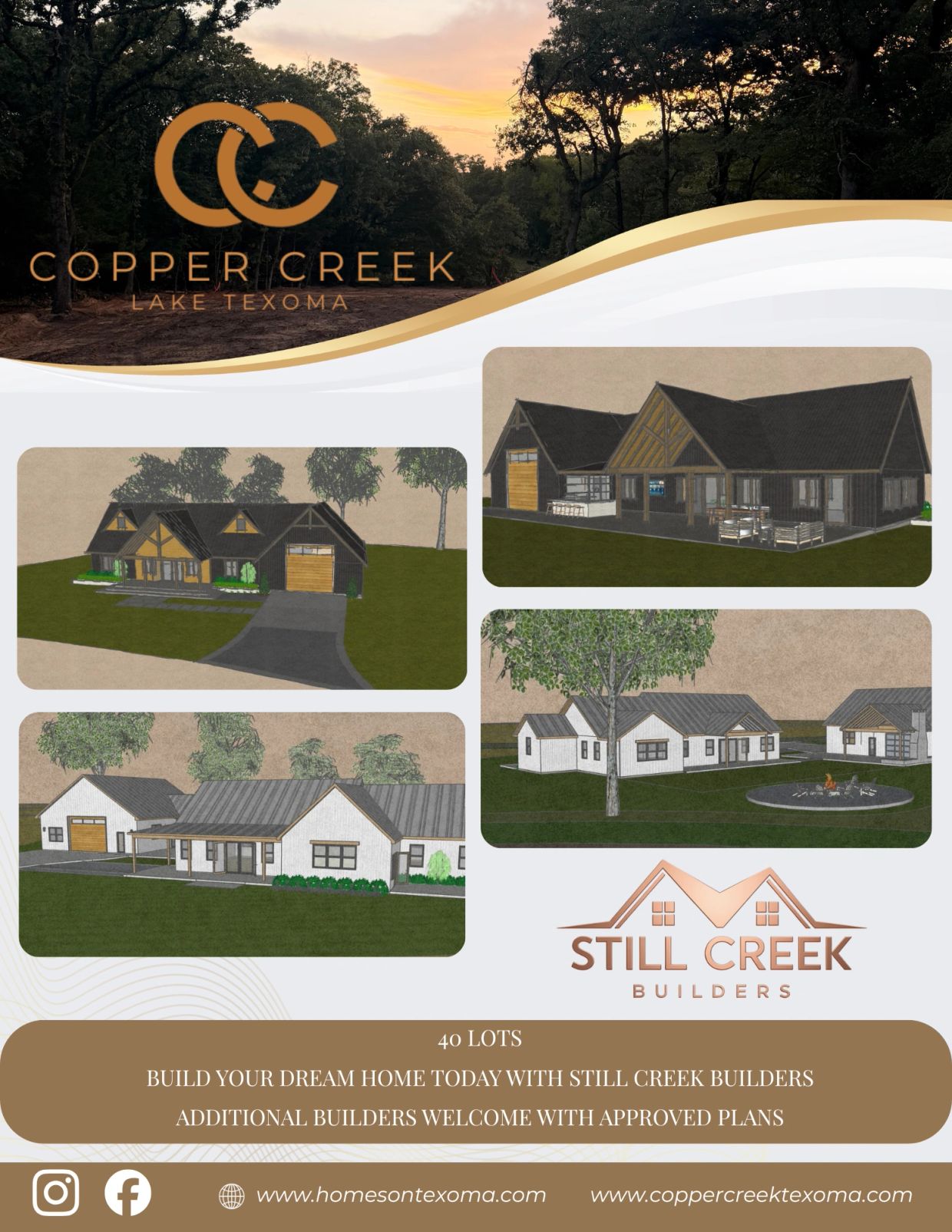 Copper Creek Home Designs by Still Creek Builders at Lake Texoma.