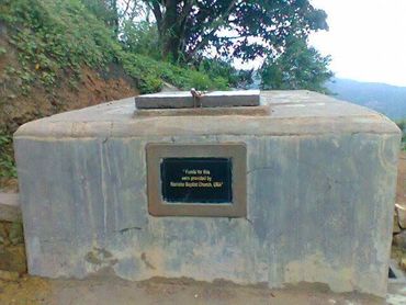 a water tank made of cement 
