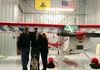 Dad, Mom and Tank at the hangar for the arrival
