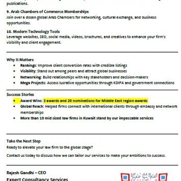 Document highlighting awards and success stories for Middle East region.