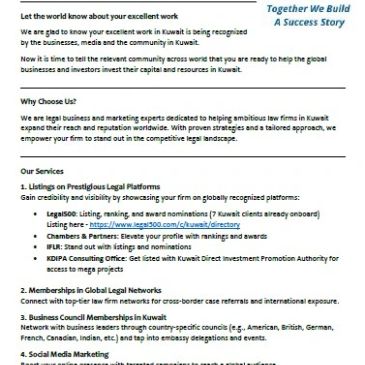 Informative document about legal marketing services in Kuwait.