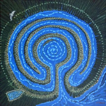 "High Tide Labyrinth" - 20"x 20"