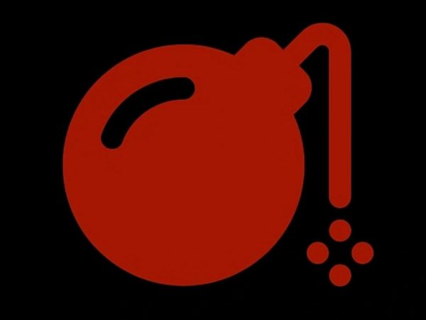 Red bomb icon with a lit fuse on a black background.