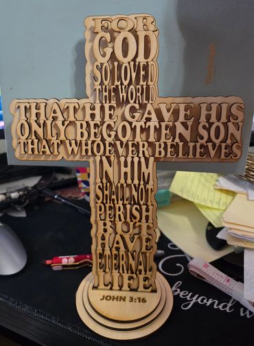John 3:16 cut out cross 

