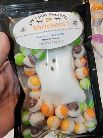 Spooky Shrieker Skittlers and a spooky Peep Ghost, crunchy and crisp. Such a fun surprise for your l