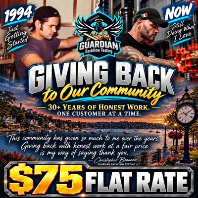Christopher Bonanno: giving back to our community — 30 plus years of honest work, $75 flat rate