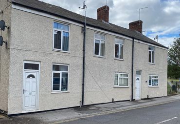 Pebble dash repair across all 3 properties 
Sprayed in country stone colour 