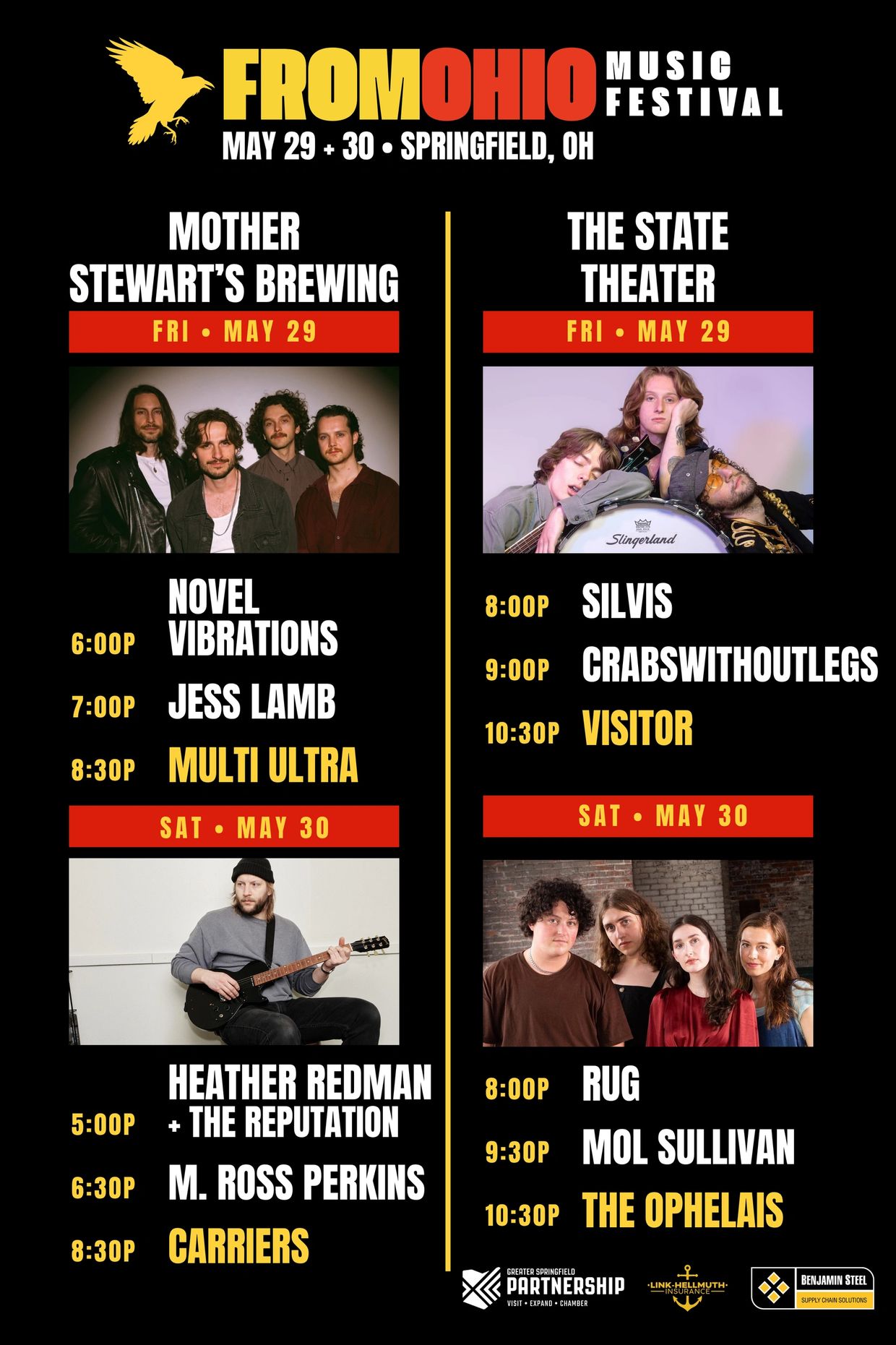 From Ohio Music Festival lineup for May 29-30 in Springfield, OH.