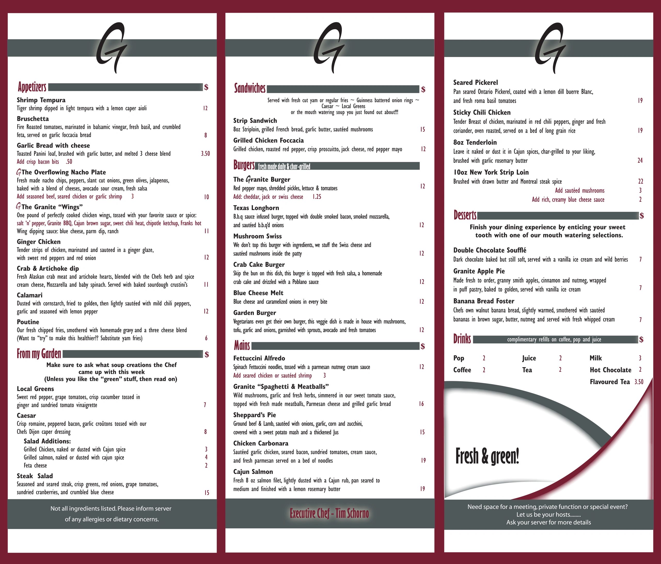 Custom Restaurant Menu Design