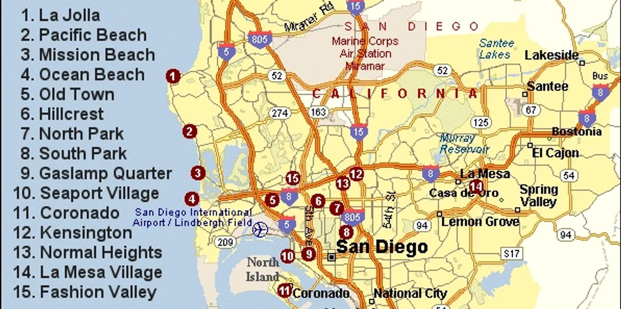 Map of San Diego and neighboring cities. Easy Breezy Laundromat. Laundromat near me, Coin laundry