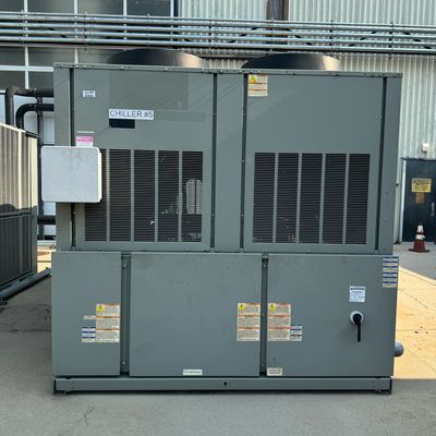 Industrial chiller unit labeled 'CHILLER #5' outdoors.