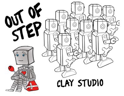 Out of step clay logo