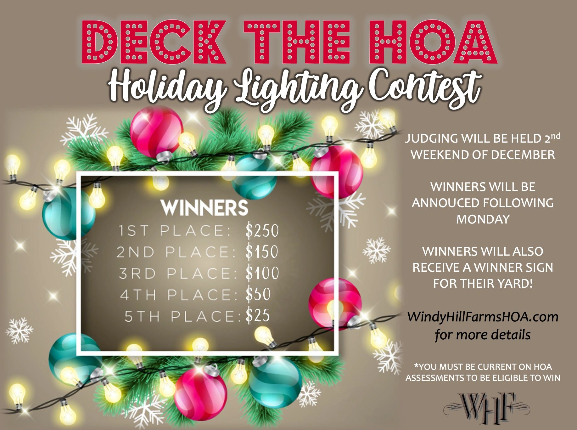 the Holiday Lighting Contest