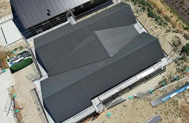Bird's eye view of a newly built roof in Wanaka, New Zealand.