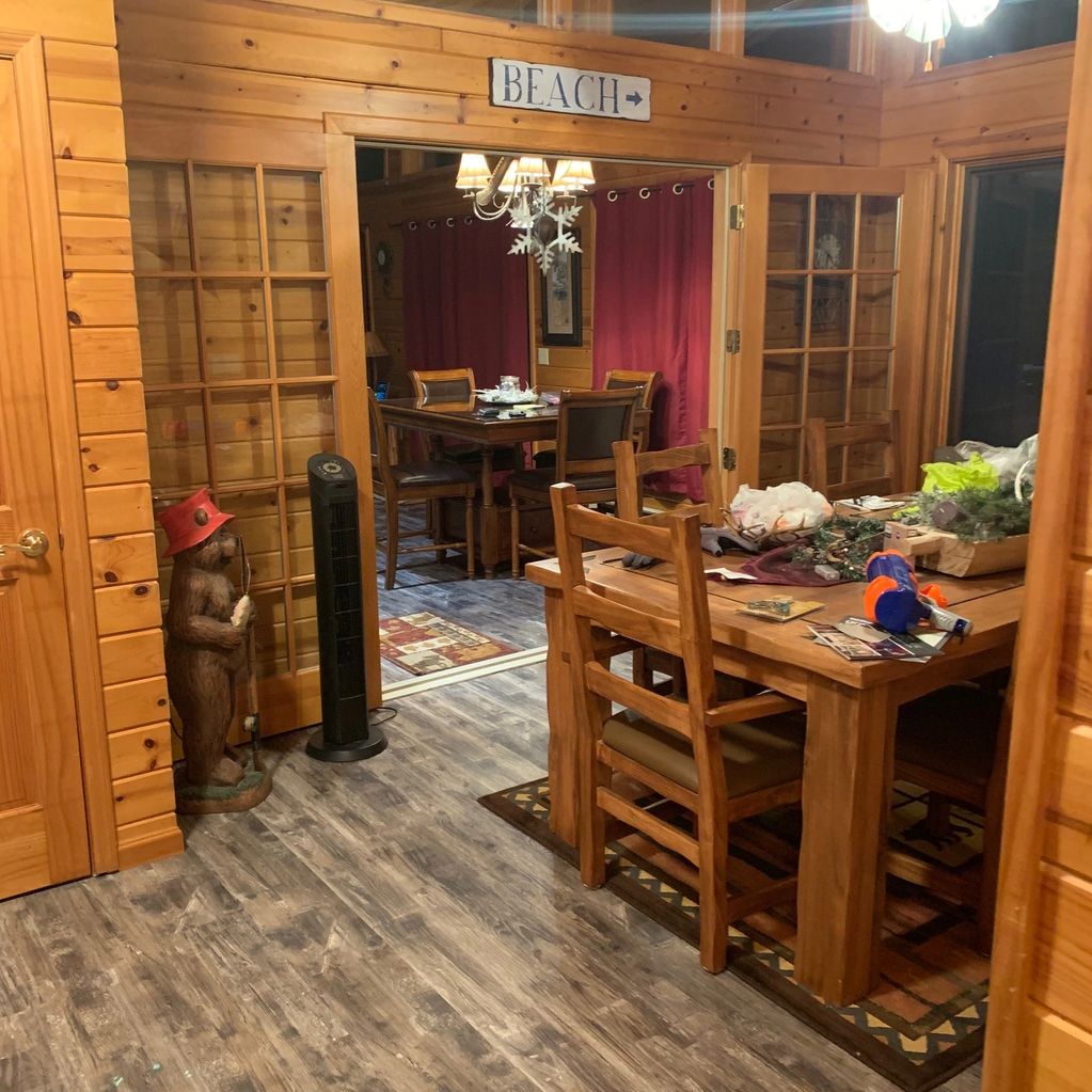 Cozy wooden dining rooms with rustic decor.