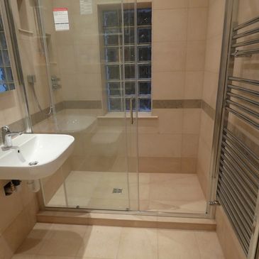 Luxury Limestone wet room: featuring 1/32" Joints. Tile Marble Granite in Brownstown, MI