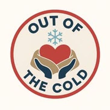 Hands holding a heart with a snowflake and the text 'Out of the Cold'.