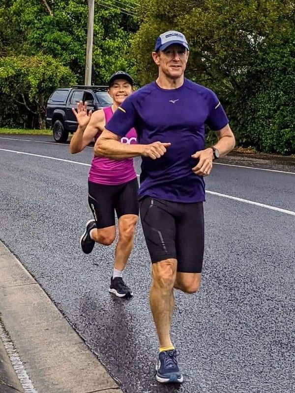 Sue and John training for Ultraman 2021 in Noosa