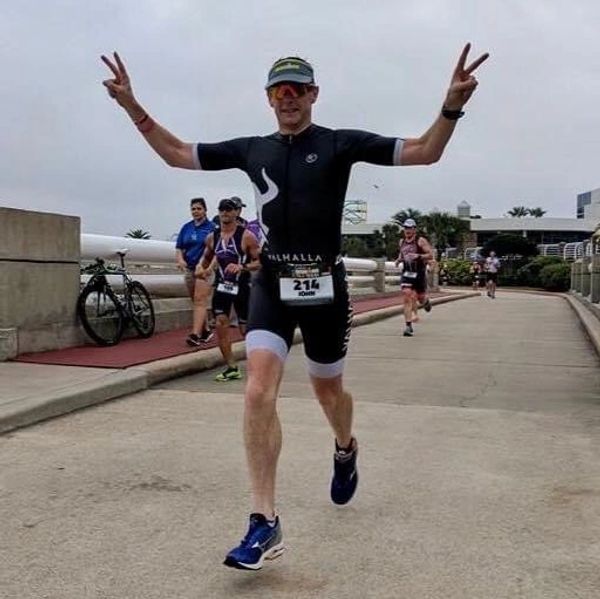 John racing at Ironman 70.3 Galveston