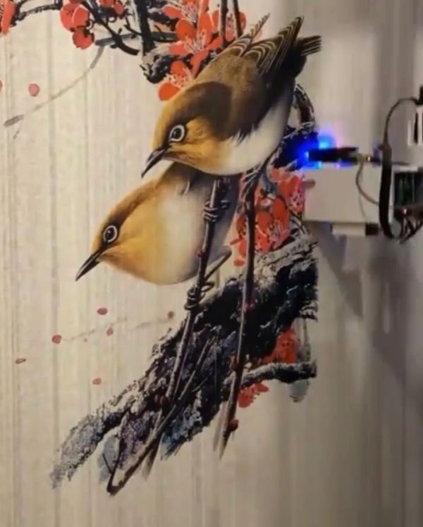 Pencil sketch art as a mural using wall printer