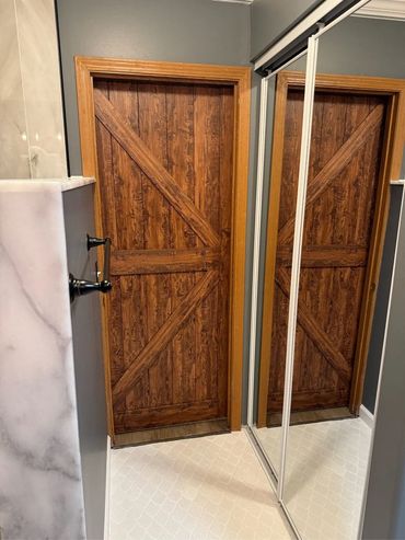 New bathroom doors in Osceola.