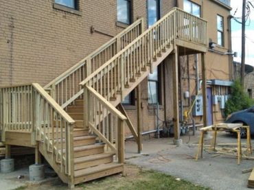 Custom deck stairs in Osceola.