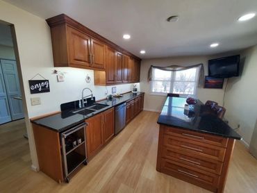 New countertops and cabinets.