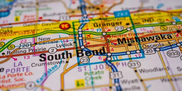 A map of the Michiana area.