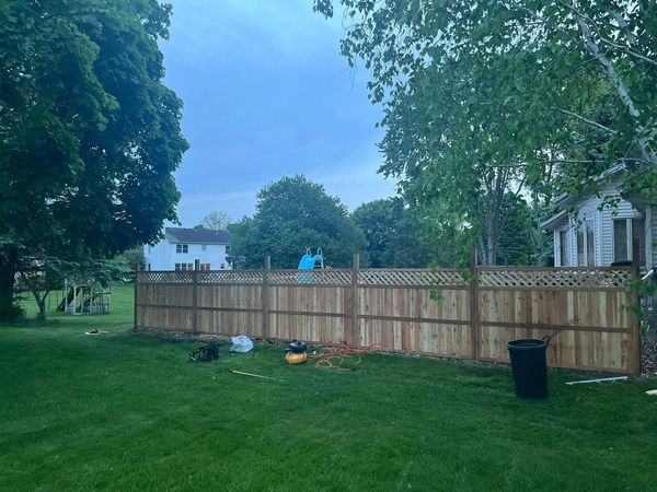 A newly installed privacy fence in Osceola.