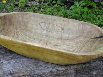 Food Safe Wood Dough Bowl Hand Carved, Bread Bowl, Fruit Bowl