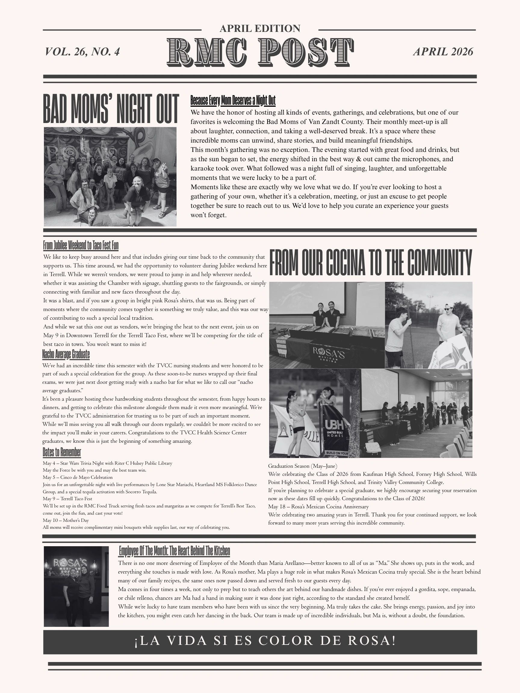 Community events and celebrations featured in the April edition of RMC Post 2026.