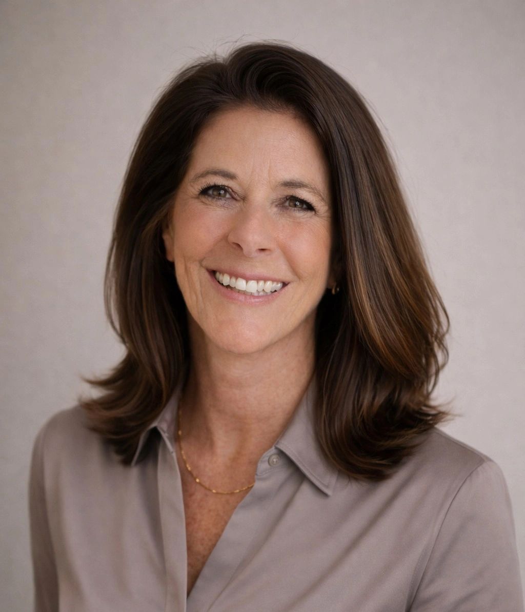 Smiling middle-aged woman with shoulder-length brown hair.