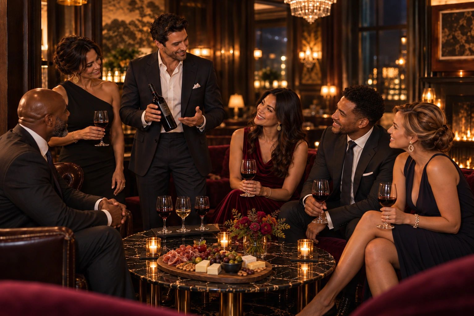 HM MEMBERS CELEBRATING ASUCCESS IN RIVER OAKS LOUNGE
