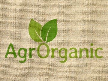 Green AgroOrganic logo on a textured background.